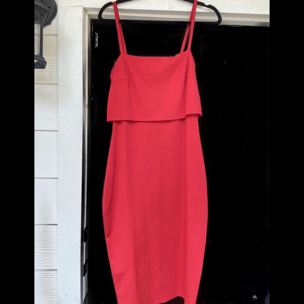 Split Back Overlay Bodycon Dress